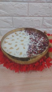 8 inch designed deep dish gold Urli