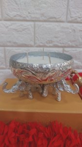 5 Inch Silver Elephant Urli