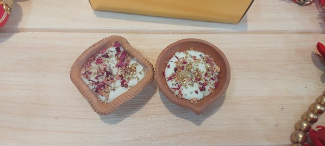 Small Fancy Diyas (Set of Two)