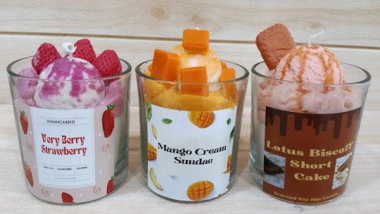 Dessert Candles 280ml  (550 Rs each) can be customized as per your needs