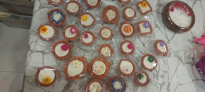 Small Fancy diyas Set of 2 for Rs 60 (Can be customized as per your needs)