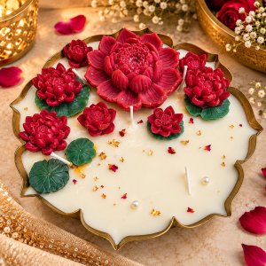 Lotus Urli Candle (7.5 Inch)