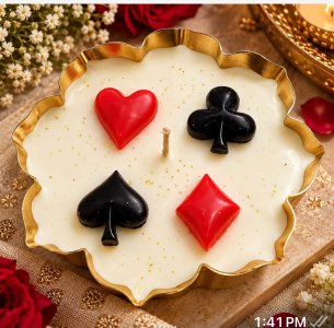 Lotus Urli with Poker shapes (4.5 inches)